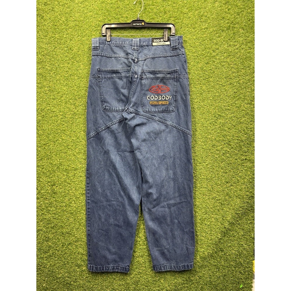 Vintage Godbody Jeans Mens 36 36x32 Y2K Baggy Grunge Streetwear Hip Hop 90s